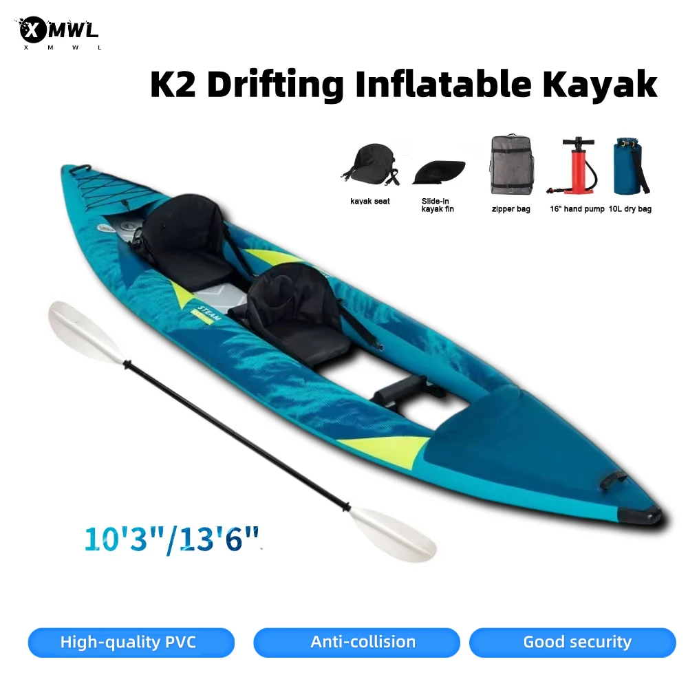Fishing Kayak Seat - Canoë-kayak gonflable pour 1-2 personnes, 840D,